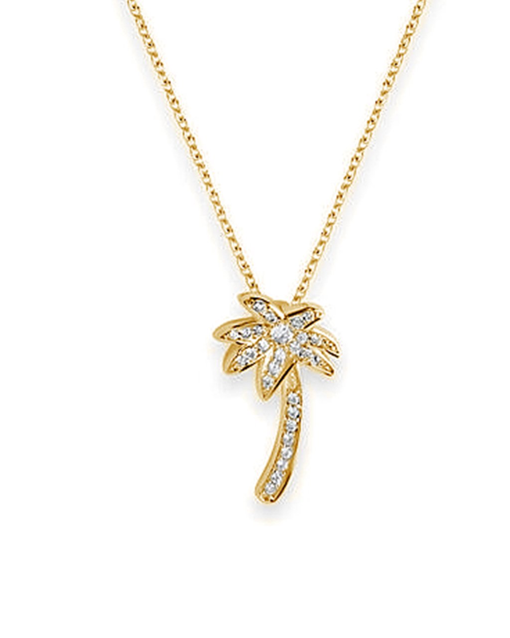 14K Gold Vermeil & Sterling Silver Palm Tree Pendant Necklace