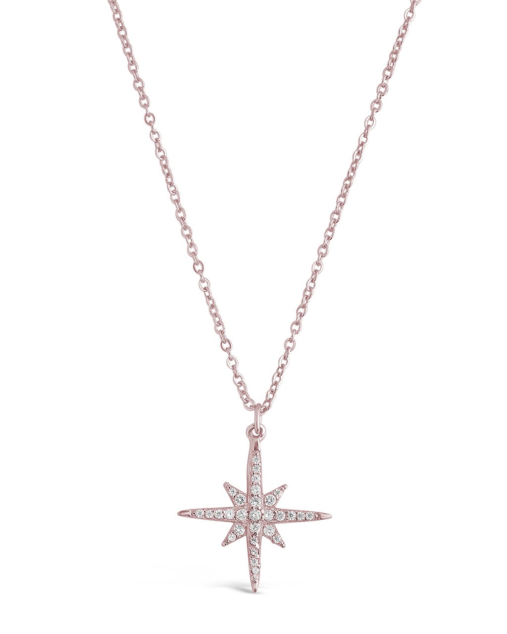 Sterling Silver CZ Starburst Pendant