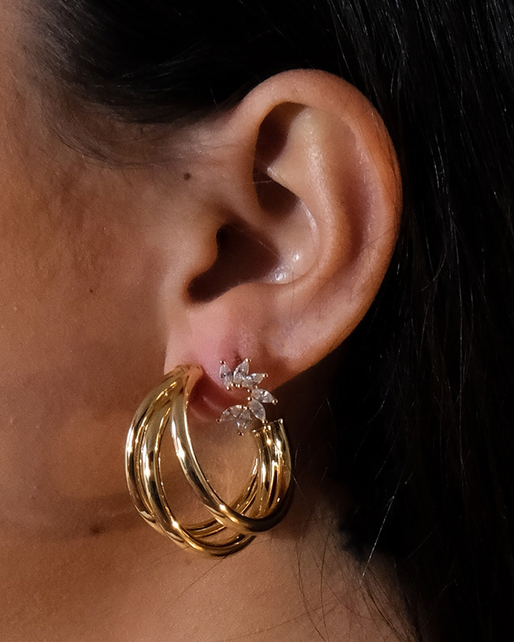 Michaela Triple Hoop Earrings