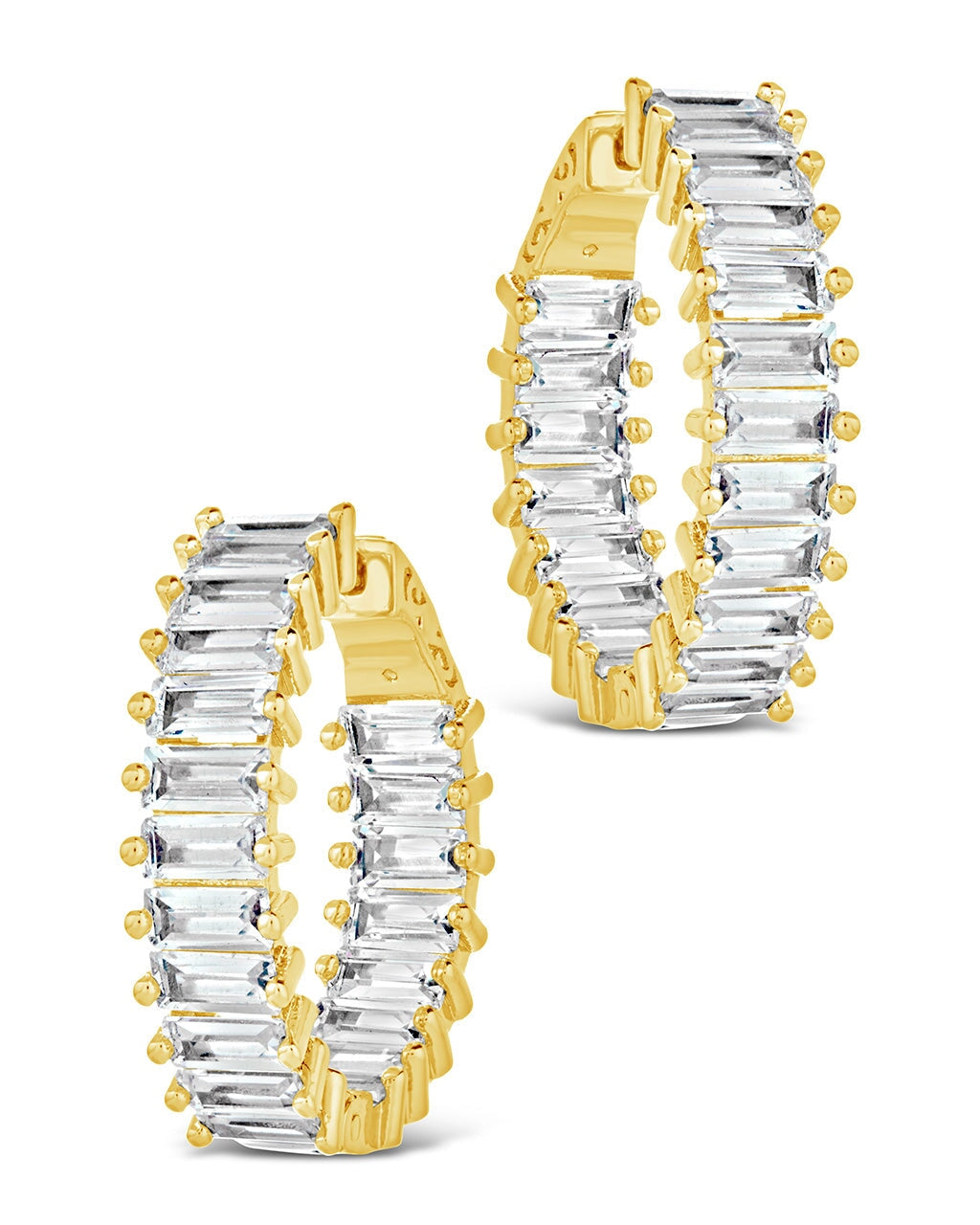 Cz hoop earrings hot sale white gold