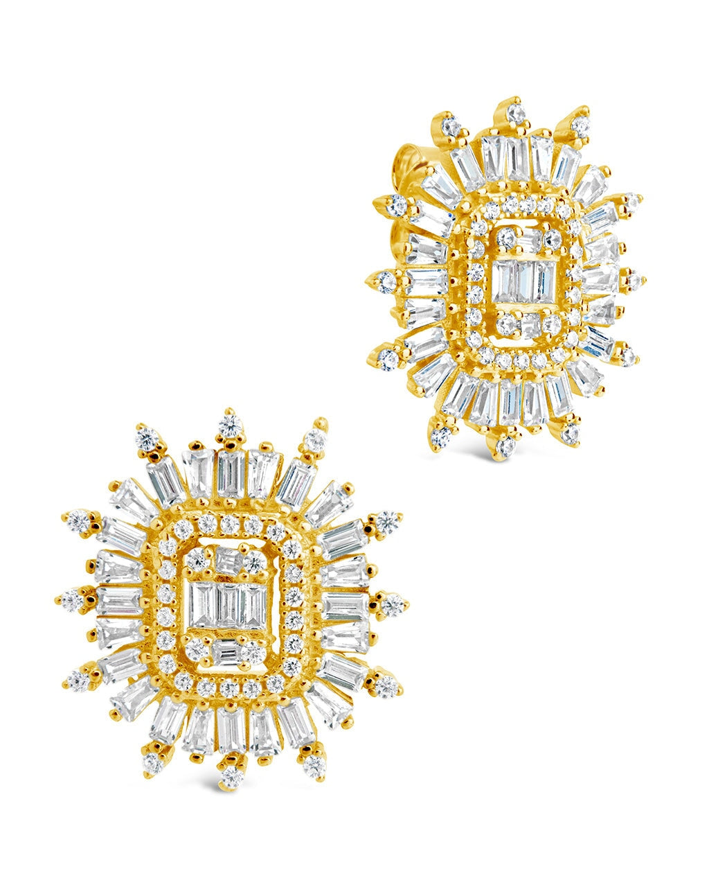 Mari CZ Studs Earring Sterling Forever Gold 