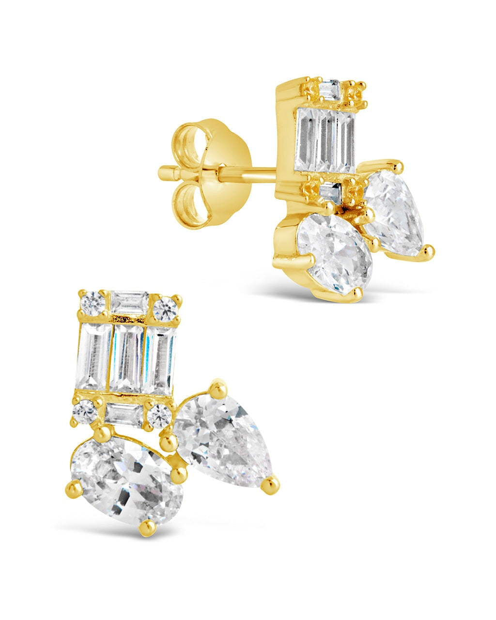 Aviana CZ Studs Earring Sterling Forever Gold 