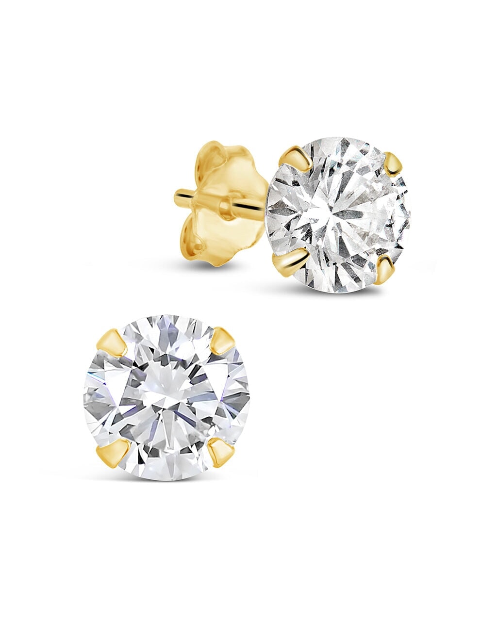 Men's Sterling Silver Statement CZ Stud Earrings Earring Sterling Forever Gold 