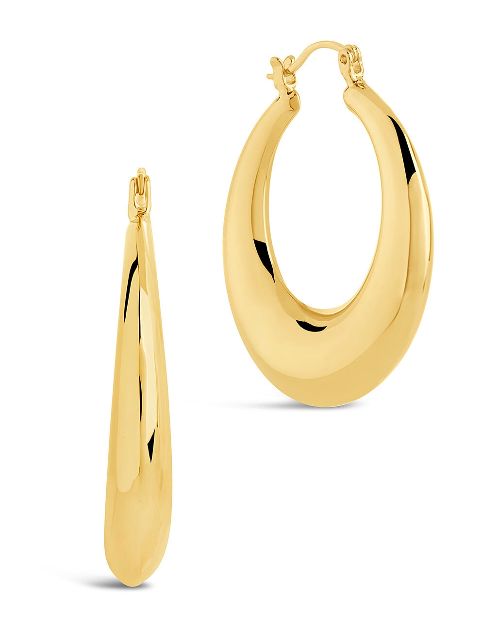 Quinn Tube Hoops Earring Sterling Forever Gold 