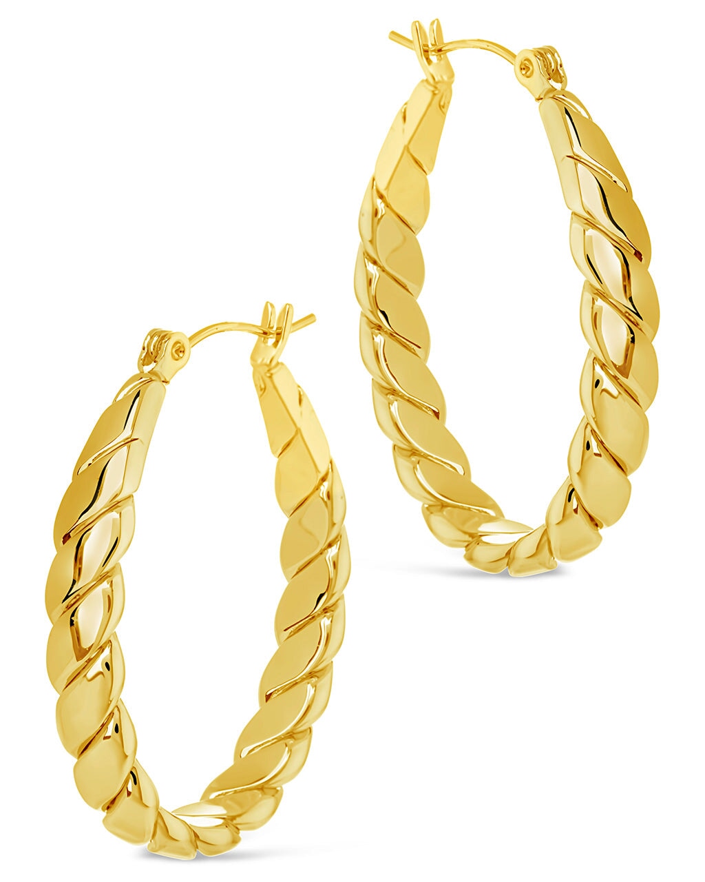 Amazon.com: Yumay 14K Gold Plated Large Hoops Earrings | Twisted Gold Hoop  Earrings for Women (50mm): Clothing, Shoes & Jewelry