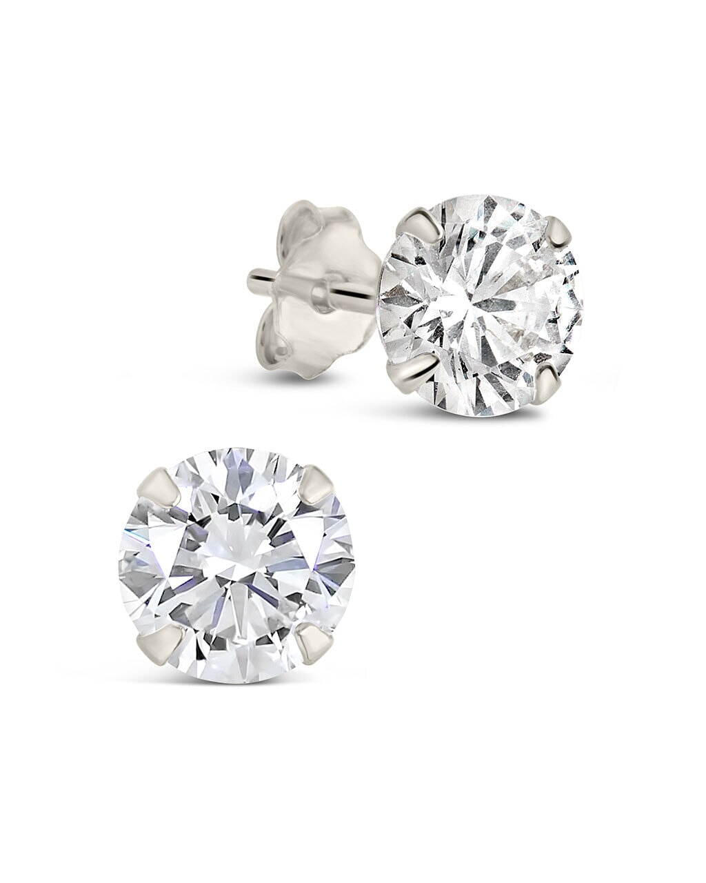 Men's Sterling Silver Statement CZ Stud Earrings Earring Sterling Forever Silver 