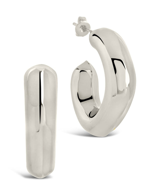 Sterling Forever Quinn Tube Hoop Earrings