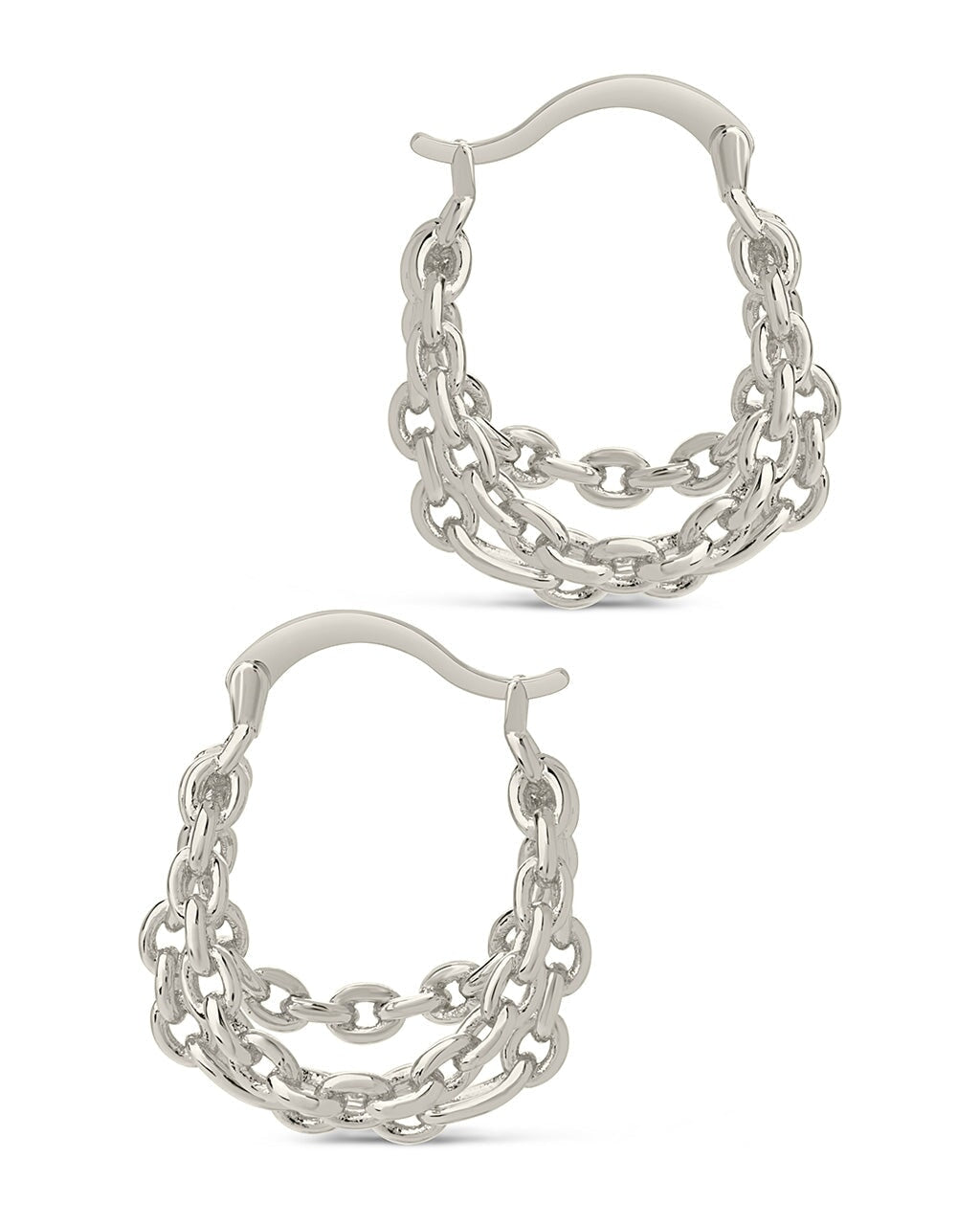 Tenly Chain Hoop Earrings Sterling Forever 2656