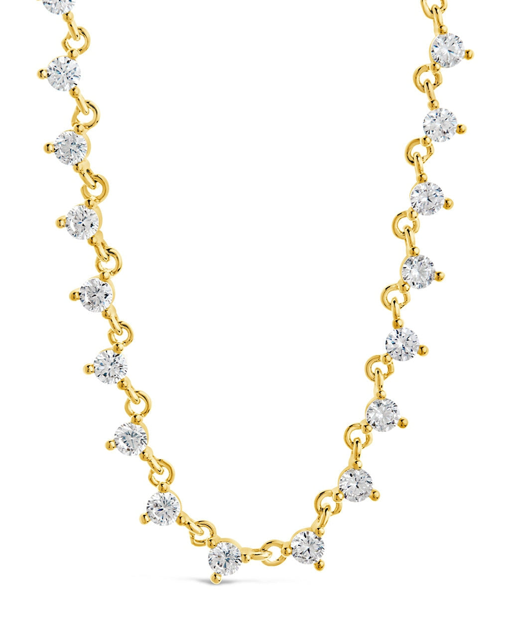 Cz tennis necklace deals yellow gold