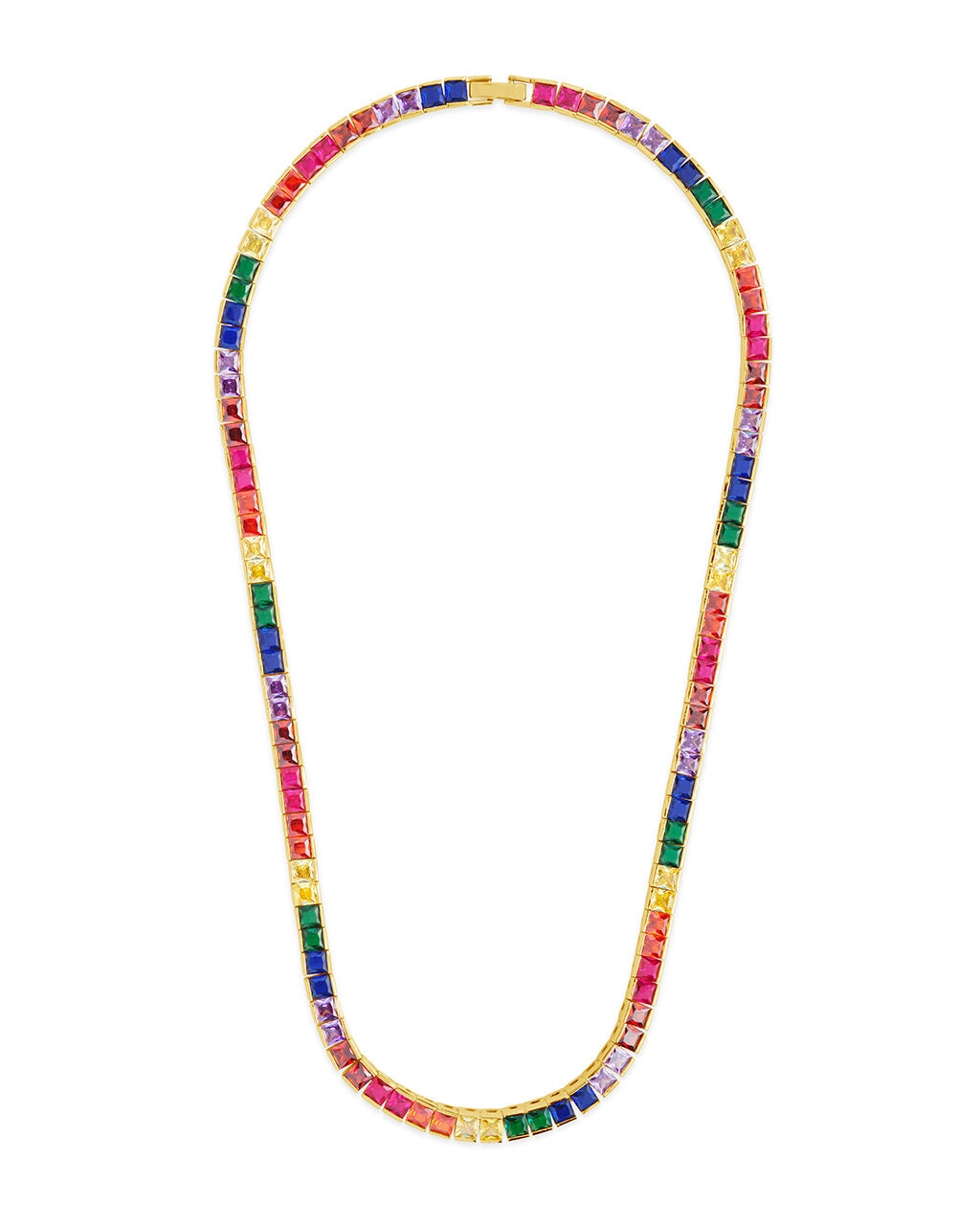 High Quality Rainbow Colorful CZ Station Link Chain