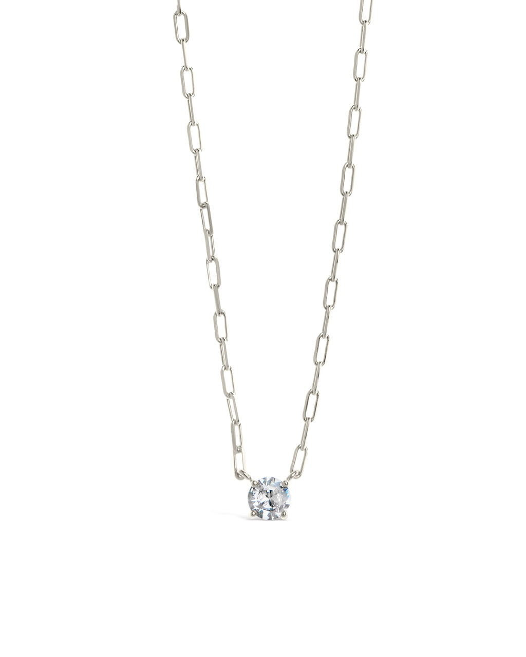 Nicole CZ Pendant Paperclip Chain Necklace – Sterling Forever
