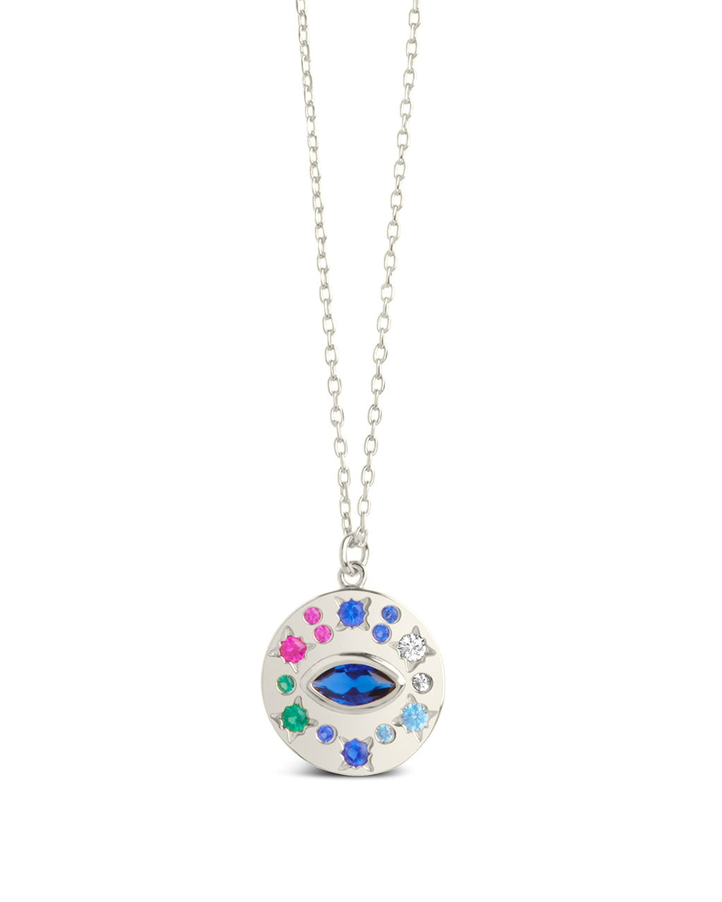 Cubic Zirconia Evil Eye Protection Pendant Necklace Gold