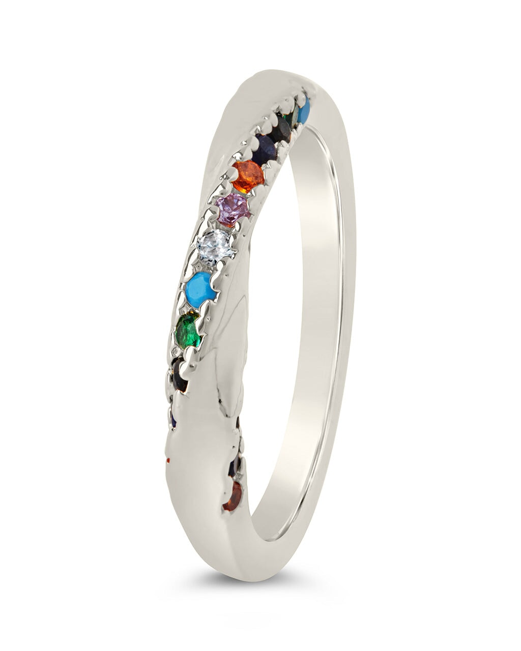 Senta Rainbow CZ Twist Ring