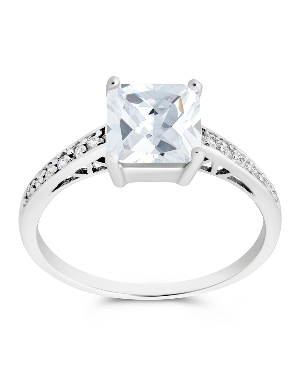 Sterling store Silver Princess Cut Diamond