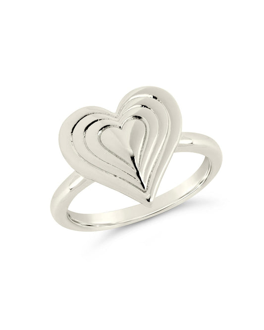 Silver Single Heart Adjustable Ring - Buy Now From Silberry