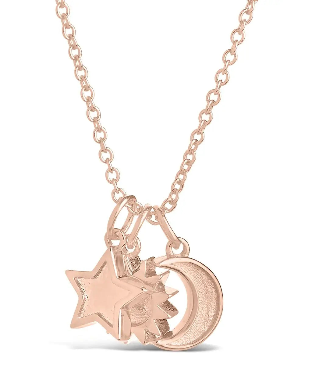 Moon Star Necklace,925 Sterling Silver Crescent Star Sun Pendant Sparkling  Cresc | eBay