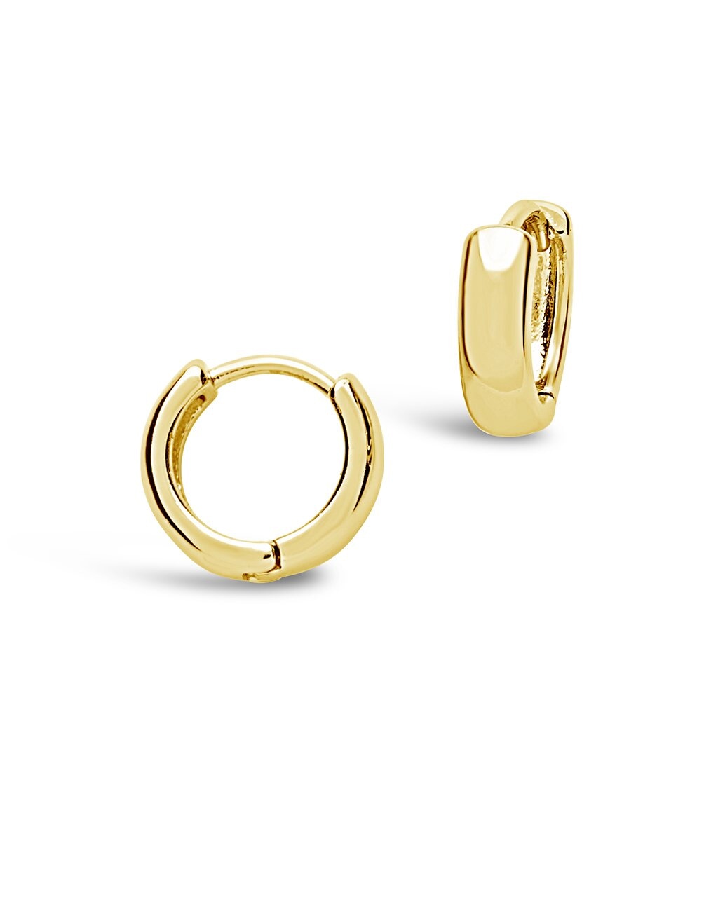 Men's Sterling Silver Micro Hoop Earrings Earring Sterling Forever Gold 