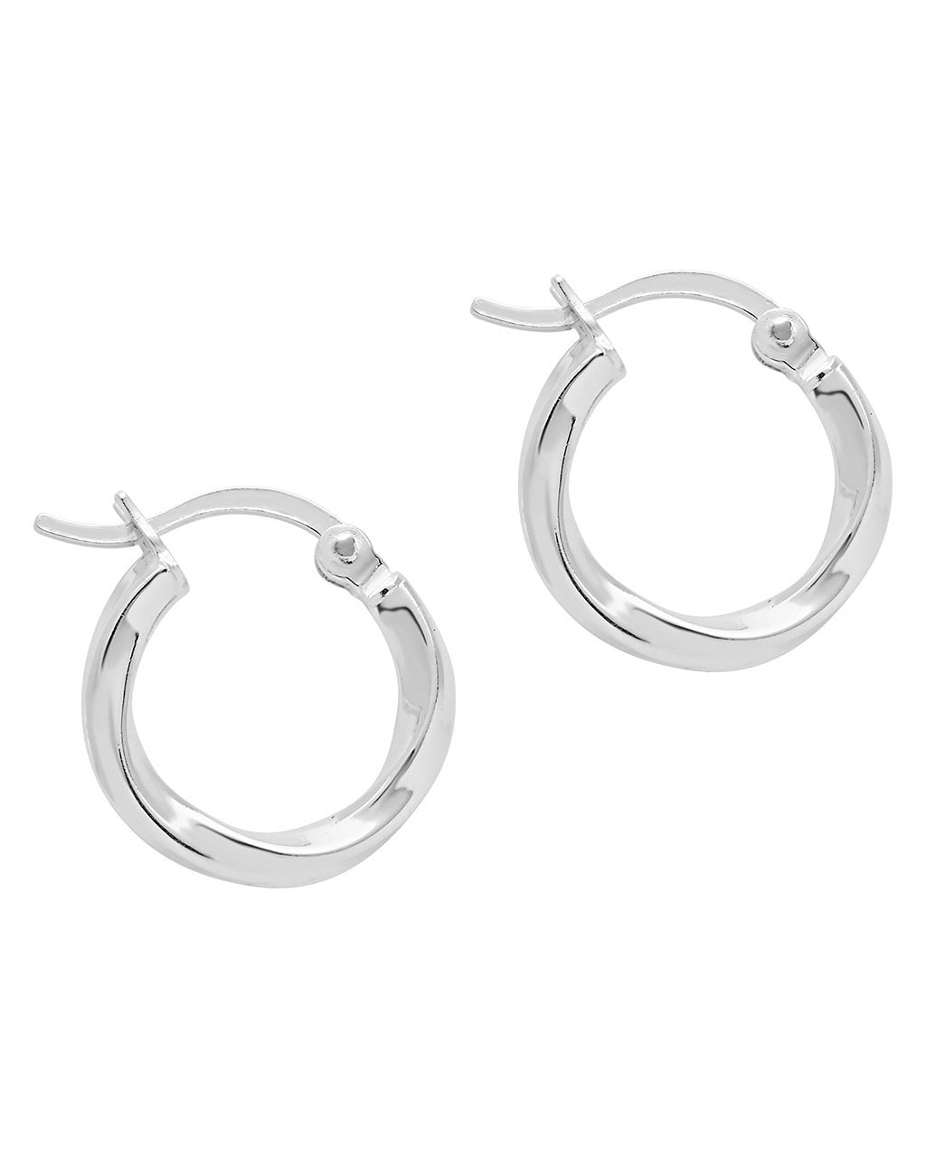 Sterling Silver Simple Flat Round Stud Earrings Circle Studs | Silverly