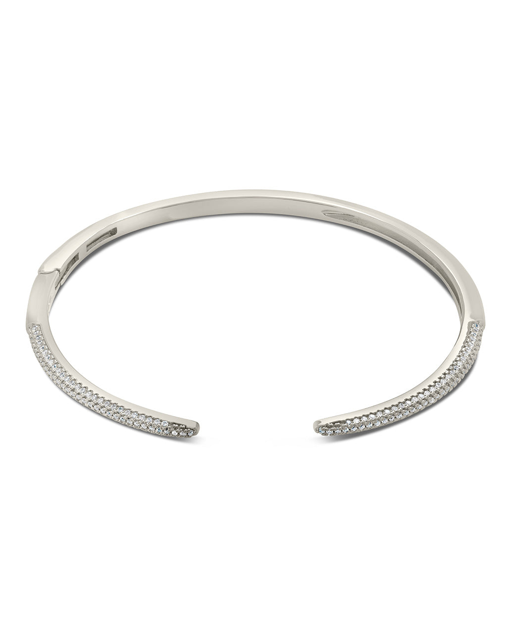 Sterling Silver Nail Cuff Bracelet with CZ Accents SBGB00241