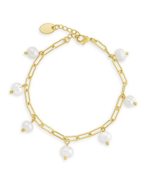 Dangling Pearl Linked Bracelet