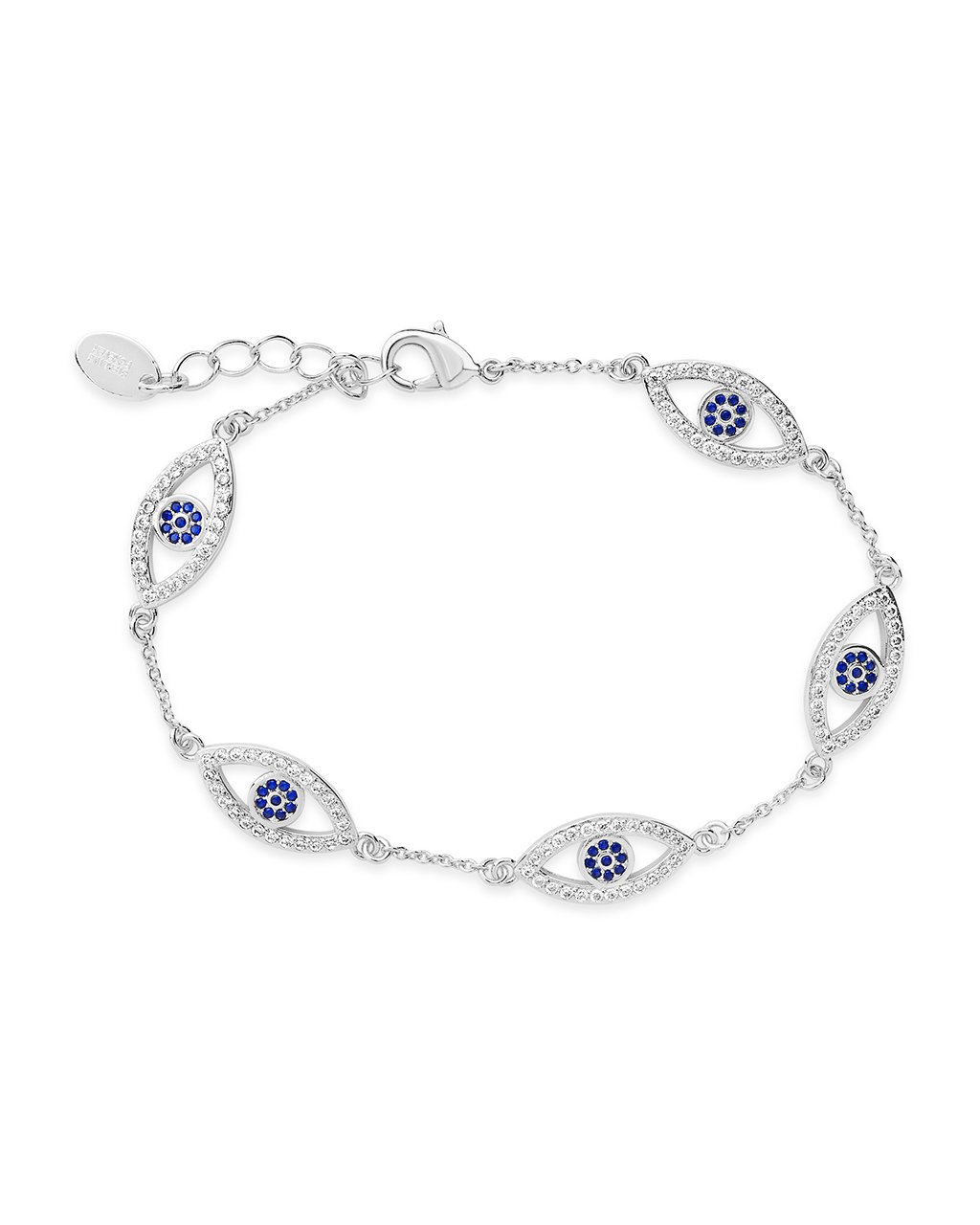 Stainless Steel Blue Evil Eye Bracelet Lucky Turkish Charm Chain Silver |  eBay