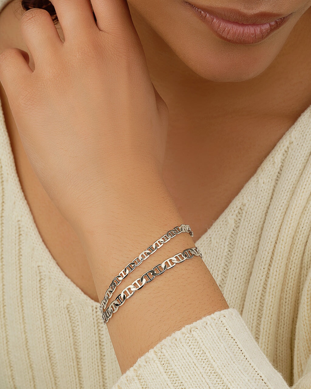 Anchor Chain Bracelet Set of 2