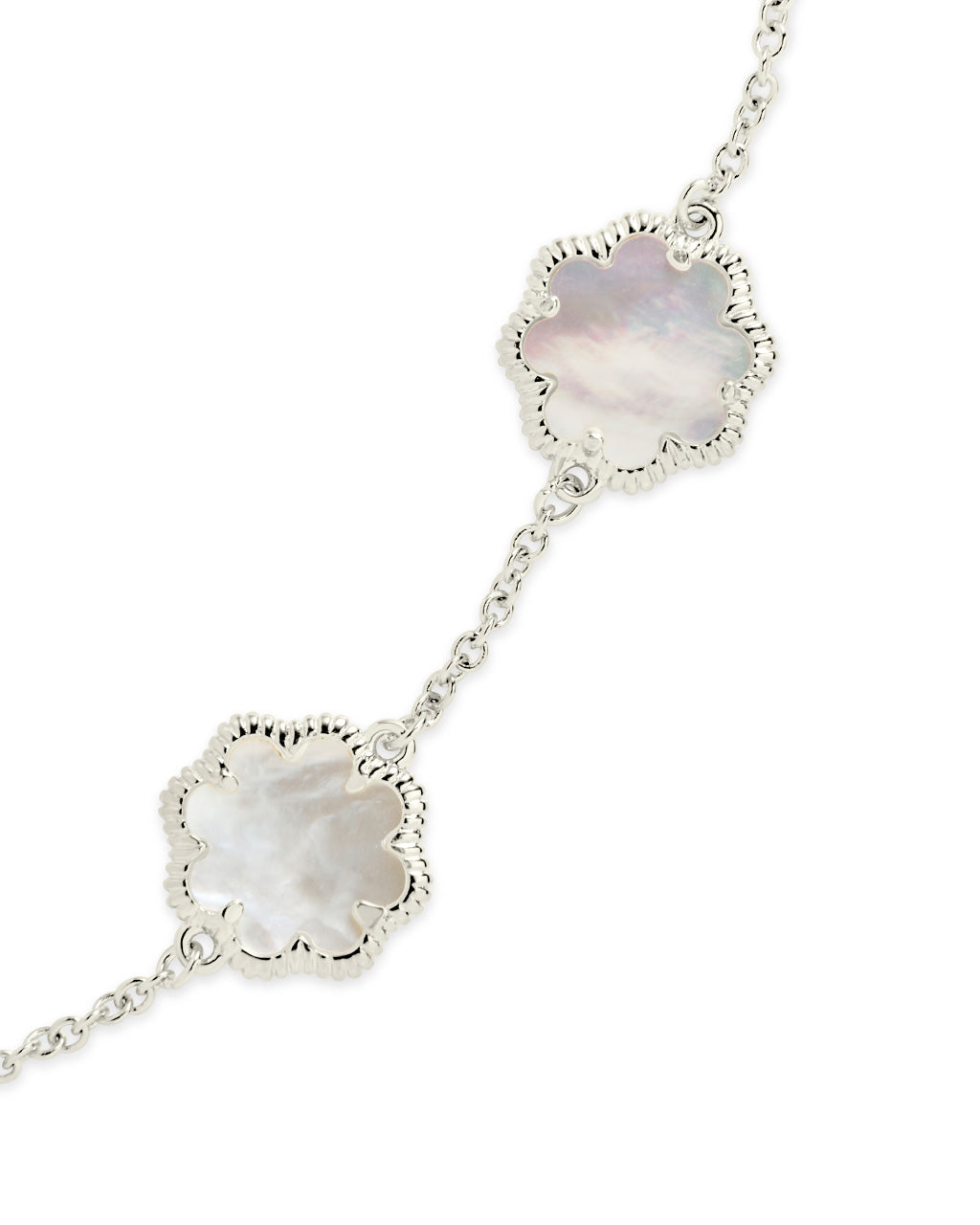 Magnificent Silver Stone Clover Bracelet