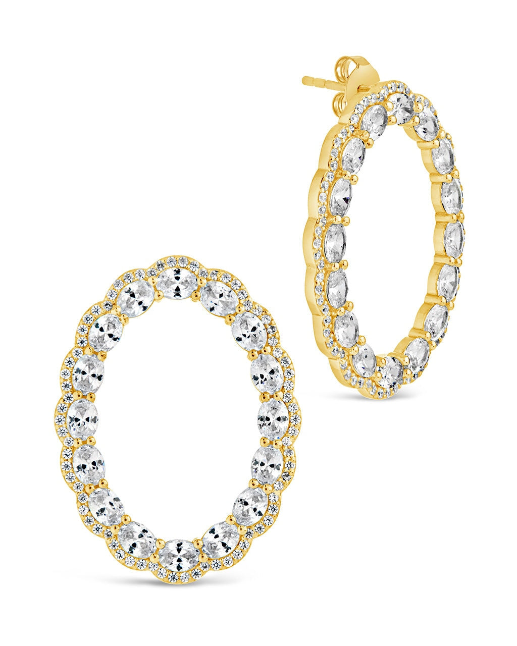 Rosario Statement Studs Earring Sterling Forever Gold 