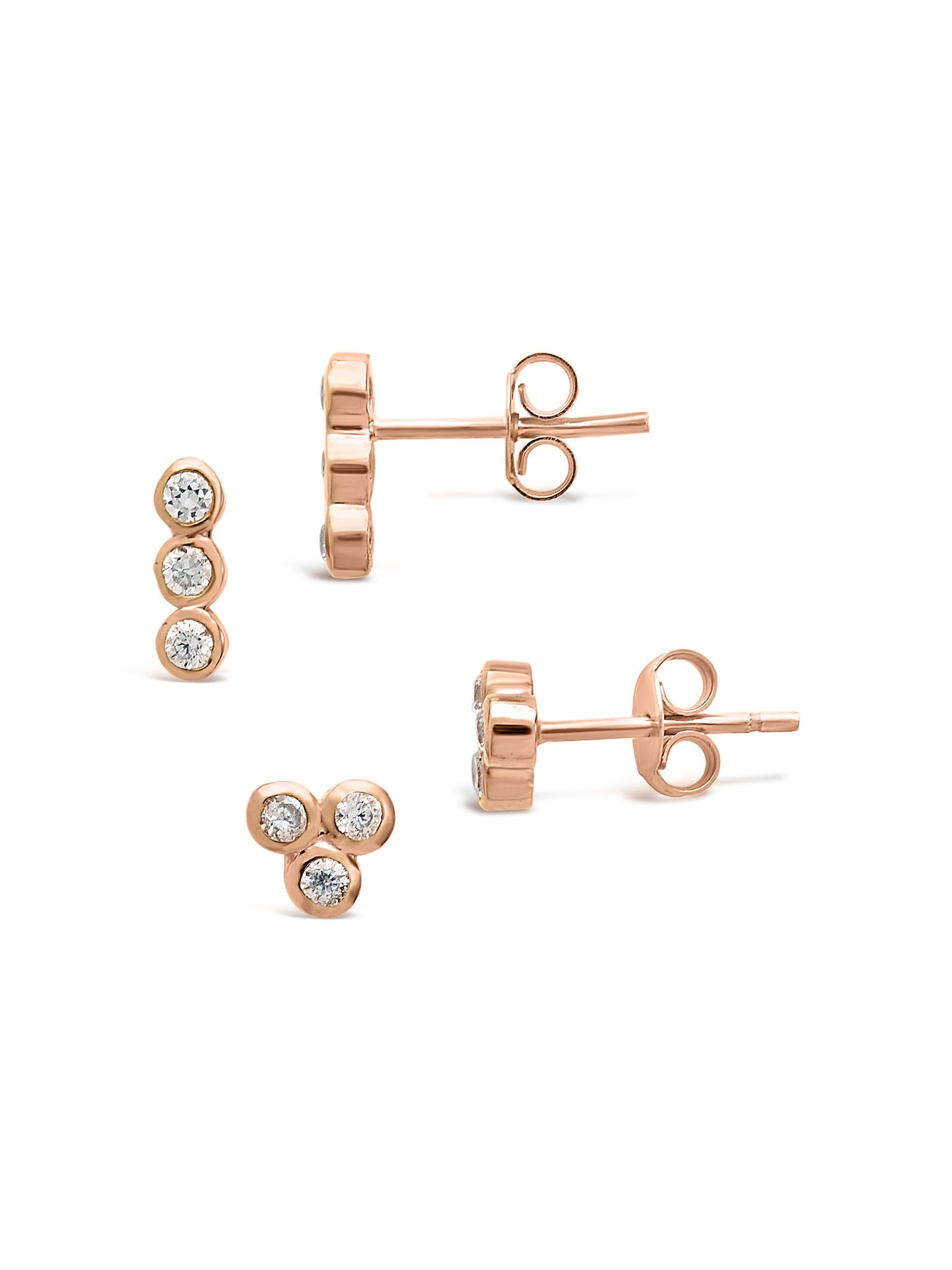 Sterling Forever Silver Lock and Key Stud Set Earrings