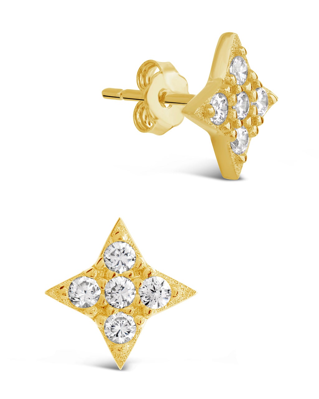 PAVOI 14K Gold Plated Sterling Silver Celestial Lightning Bolt Moon and  Star Earrings | Dainty Earrings for Women