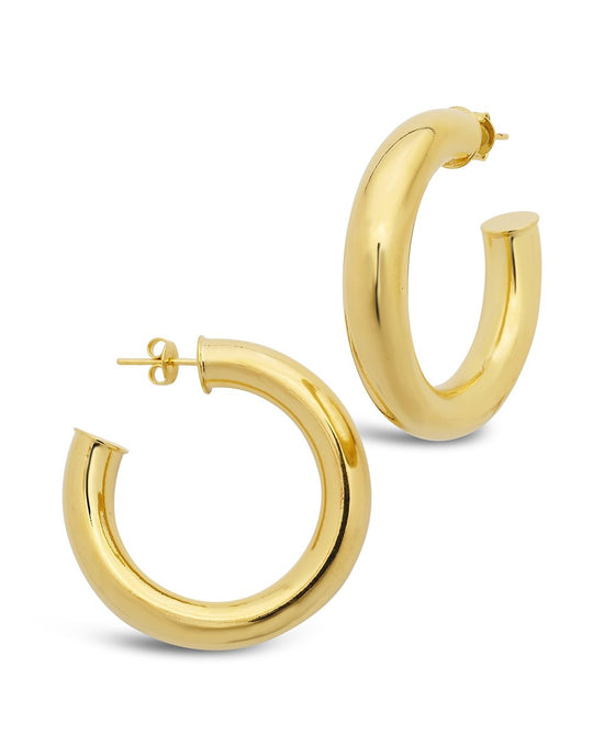 Thick Hollow Hoop Earrings – Sterling Forever