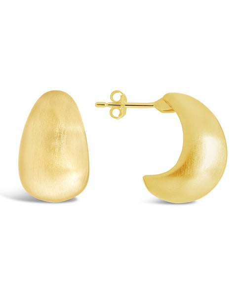 Sterling Forever Thick Hollow Hoop Earrings