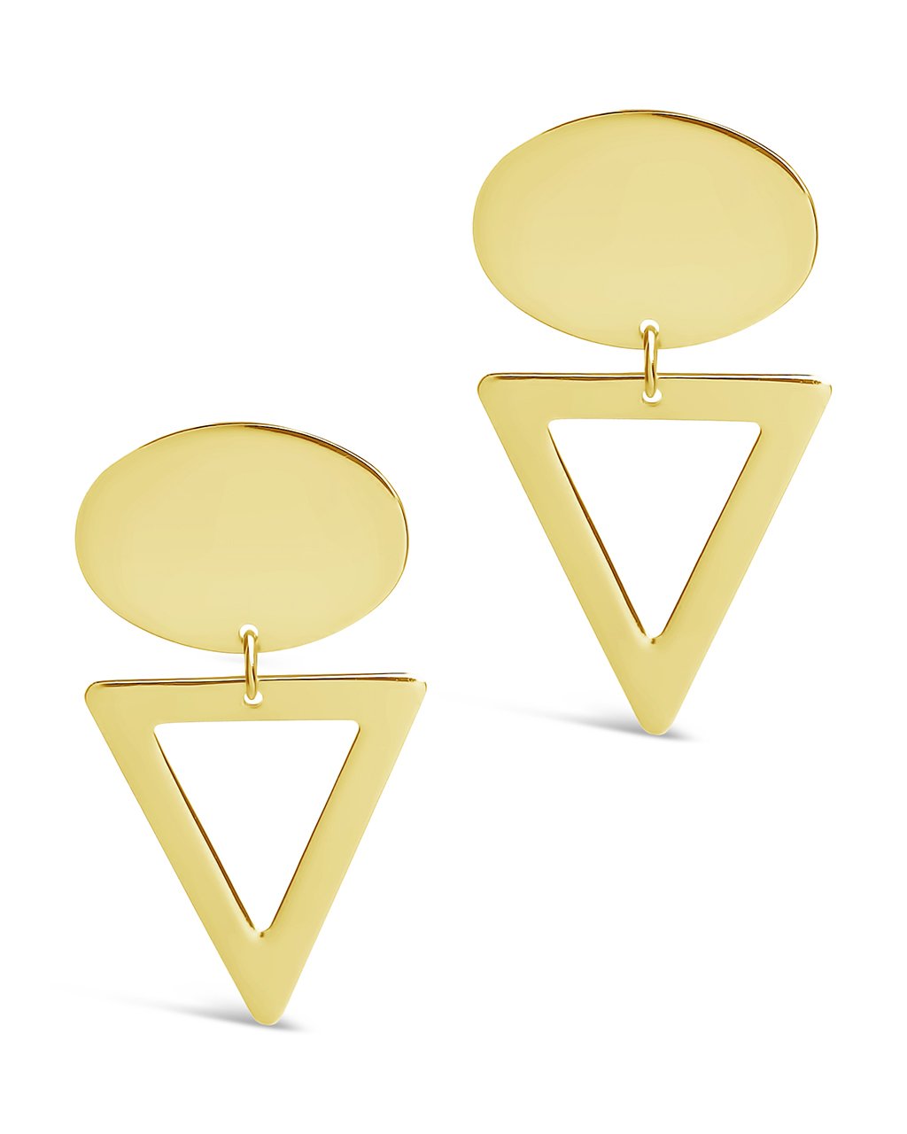 Sterling Silver Open Triangle Drop Studs Earring Sterling Forever Gold 