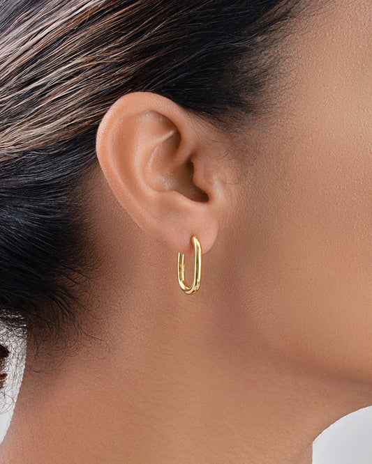 Gold Hoop Earrings - Huggie Hoop Earrings - Sterling Silver Hoop