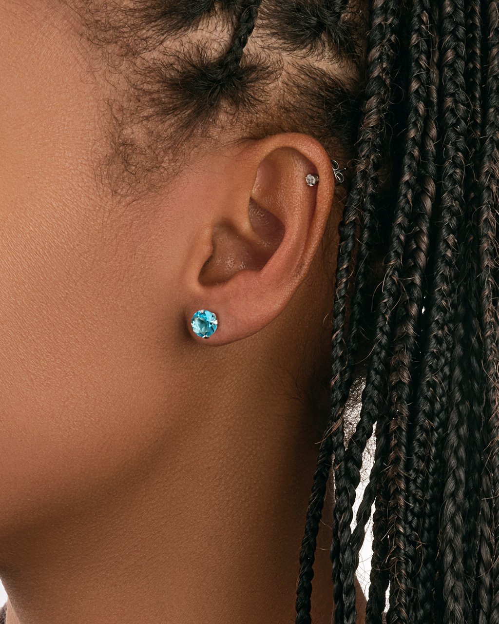 Blue silver sale stud earrings