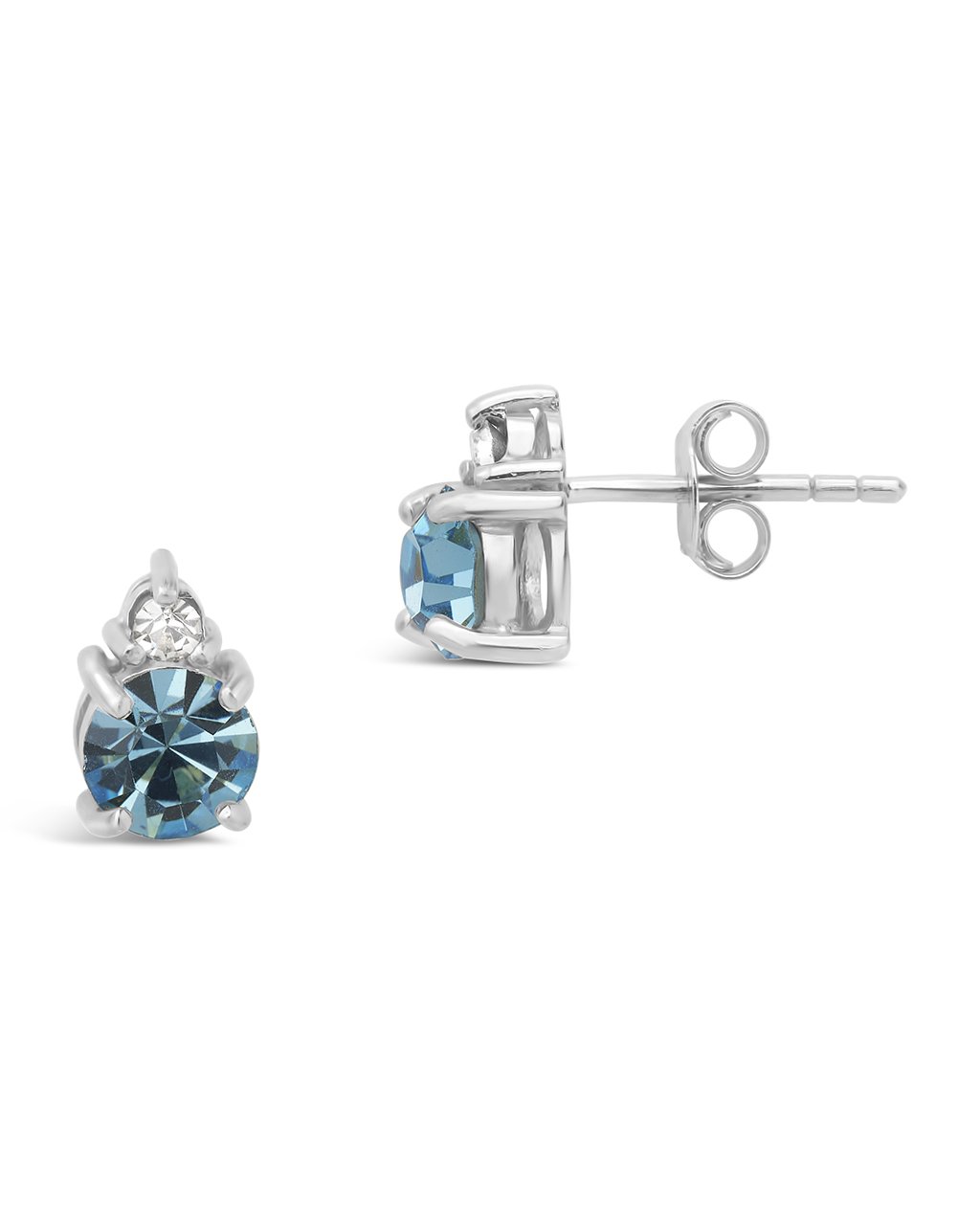 London Blue Topaz Sterling Silver Ear Studs, good No Nickel / Nickel Free Studs, Birthstone, Gemstone Earrings, Argentium - Custom Made For You