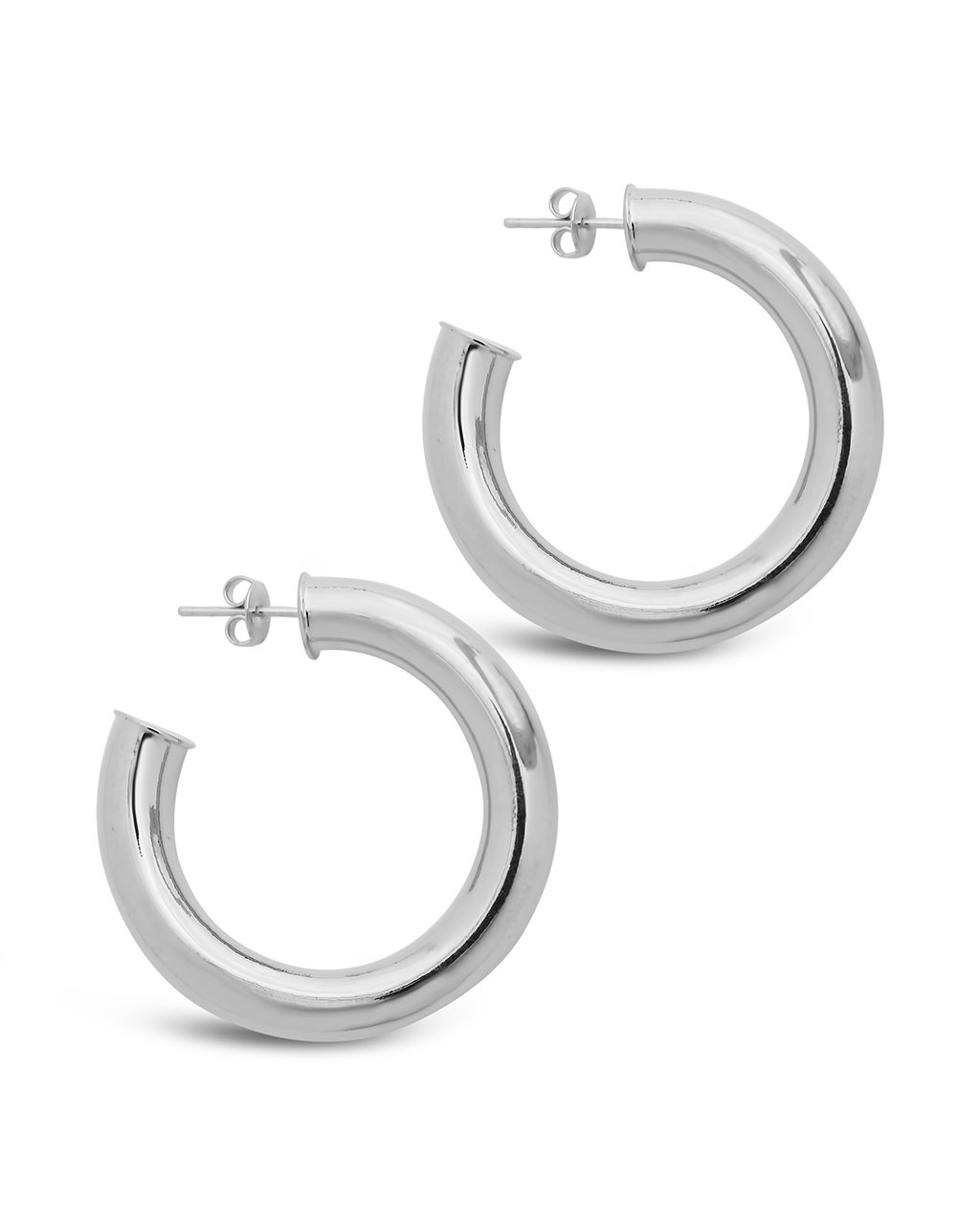 Thick sterling shop silver hoops