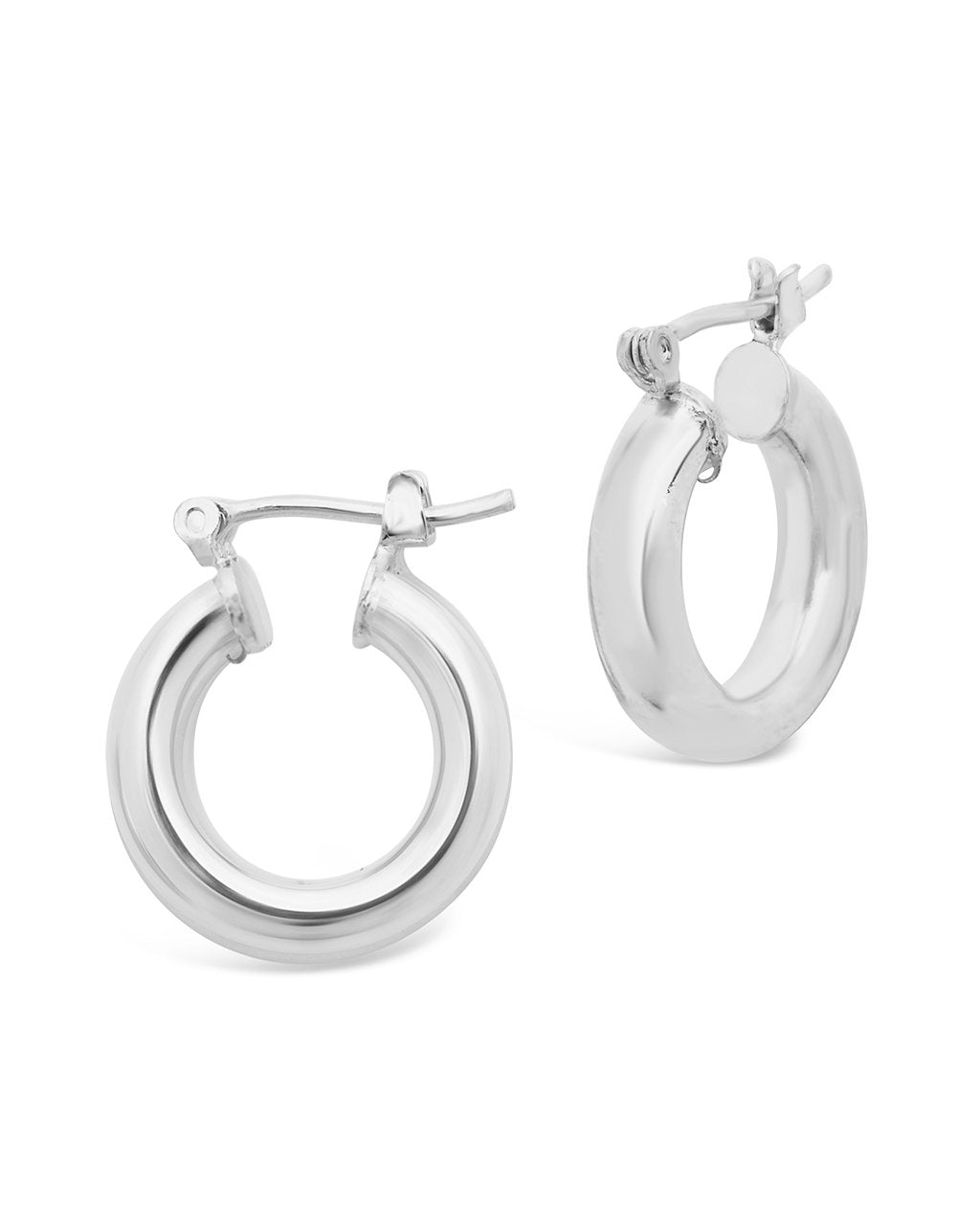 Sterling Silver Or top Gold Chunky Tube Hoop Earrings