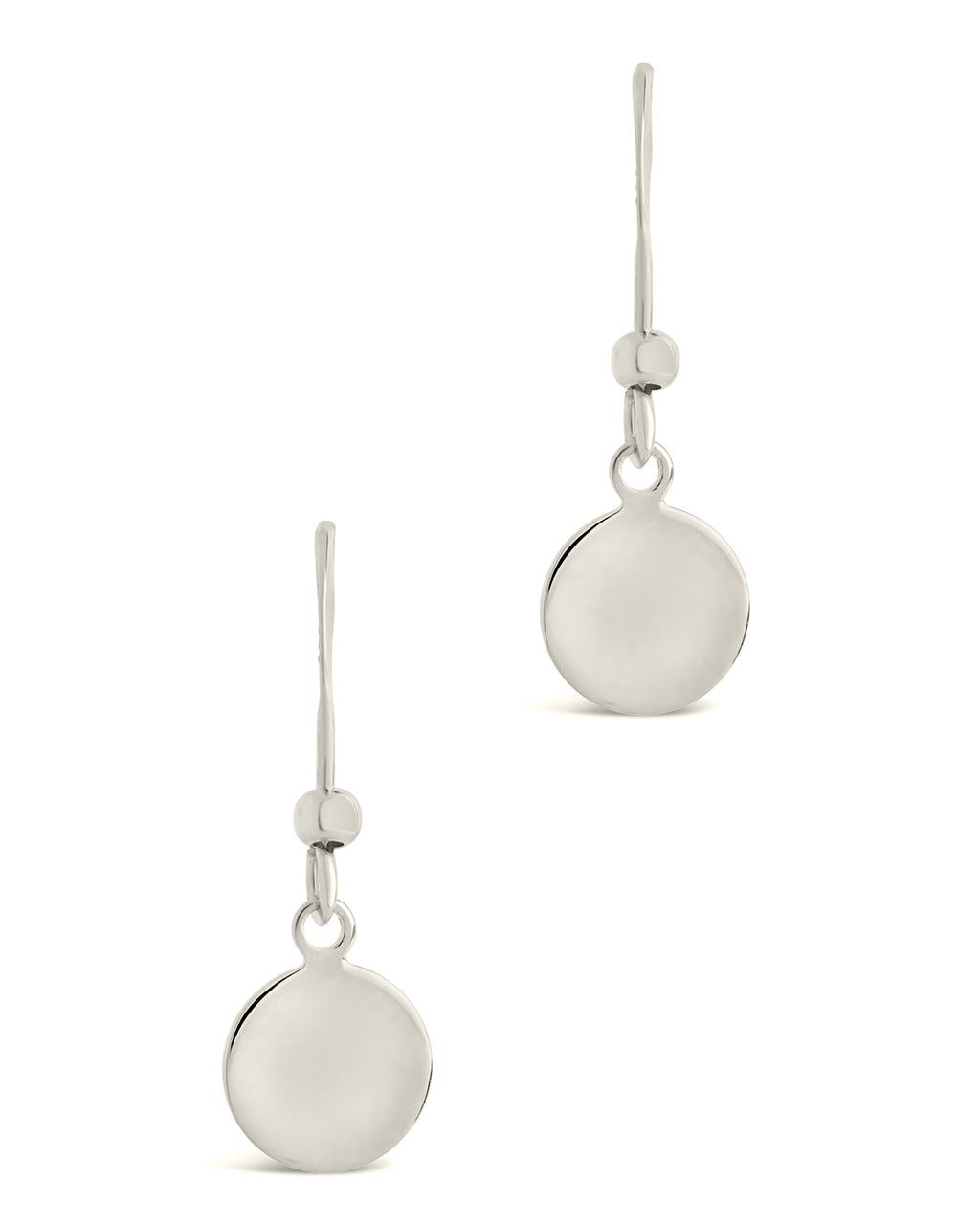 Sterling silver disc store drop earrings