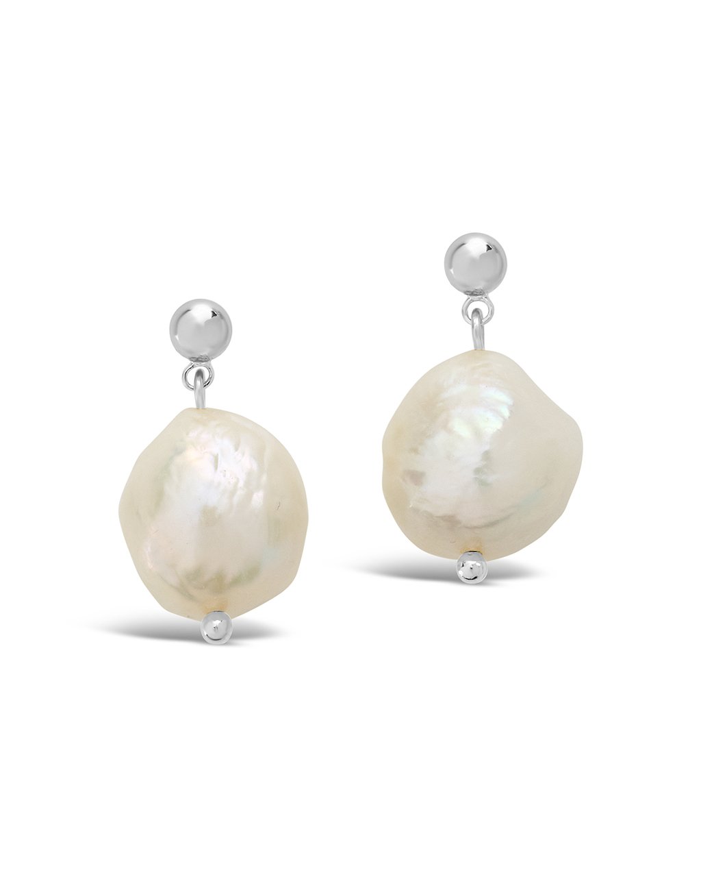 Very big white baroque pearl earrings,tear drop dangle white outlet wedding organic silver big baroque pearl earrings