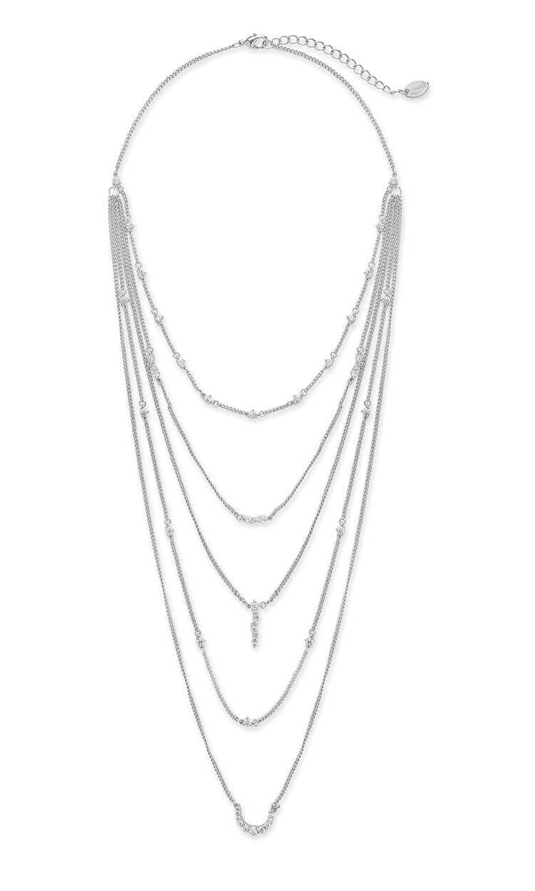 Faye Dainty Thin Silver Chain Necklace Sample- Waterproof Chains