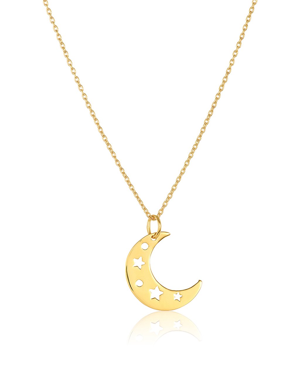 Sterling Silver Cutout Moon Charm Pendant Necklace – Sterling Forever