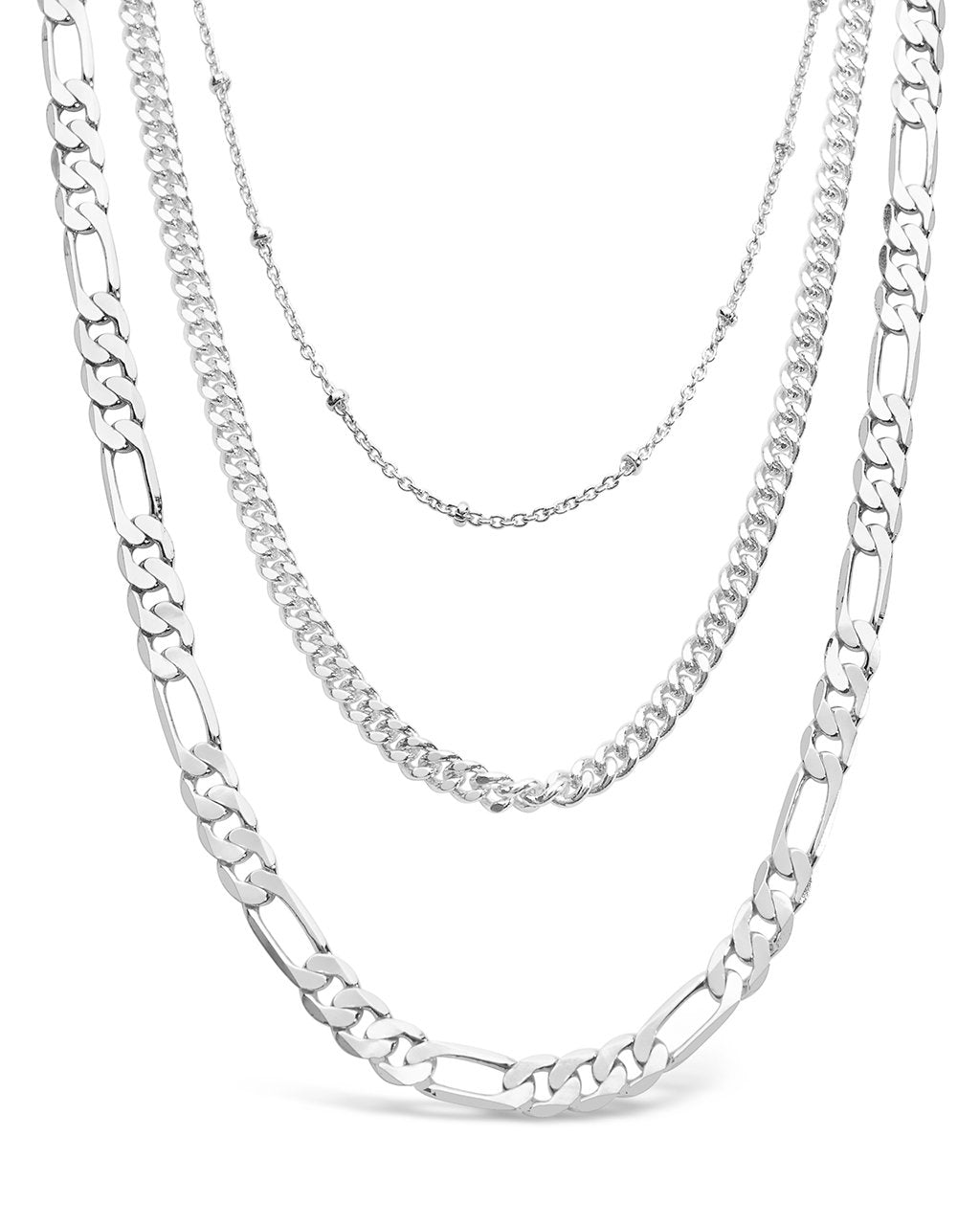 Sterling Forever Lock & Key Layered Necklace - Silver