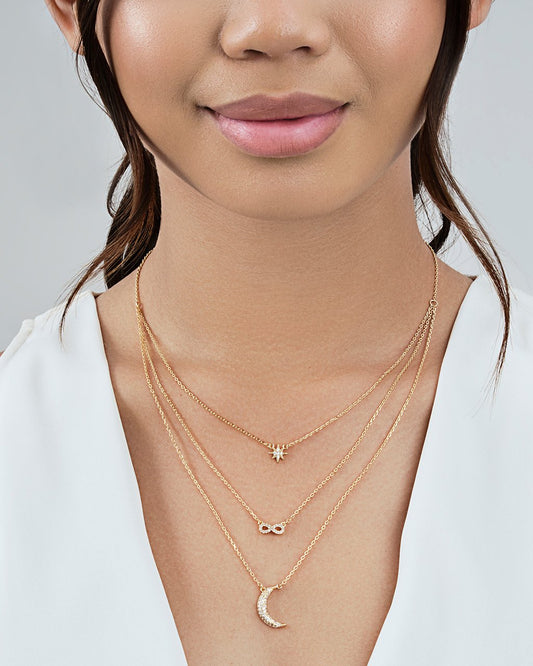 Sterling Forever Lock & Key Layered Necklace