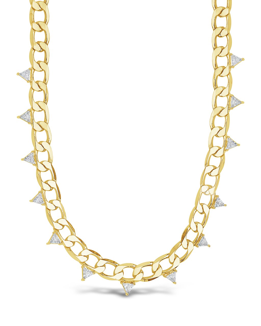 Cuban Chain Choker with Triangle Station CZs