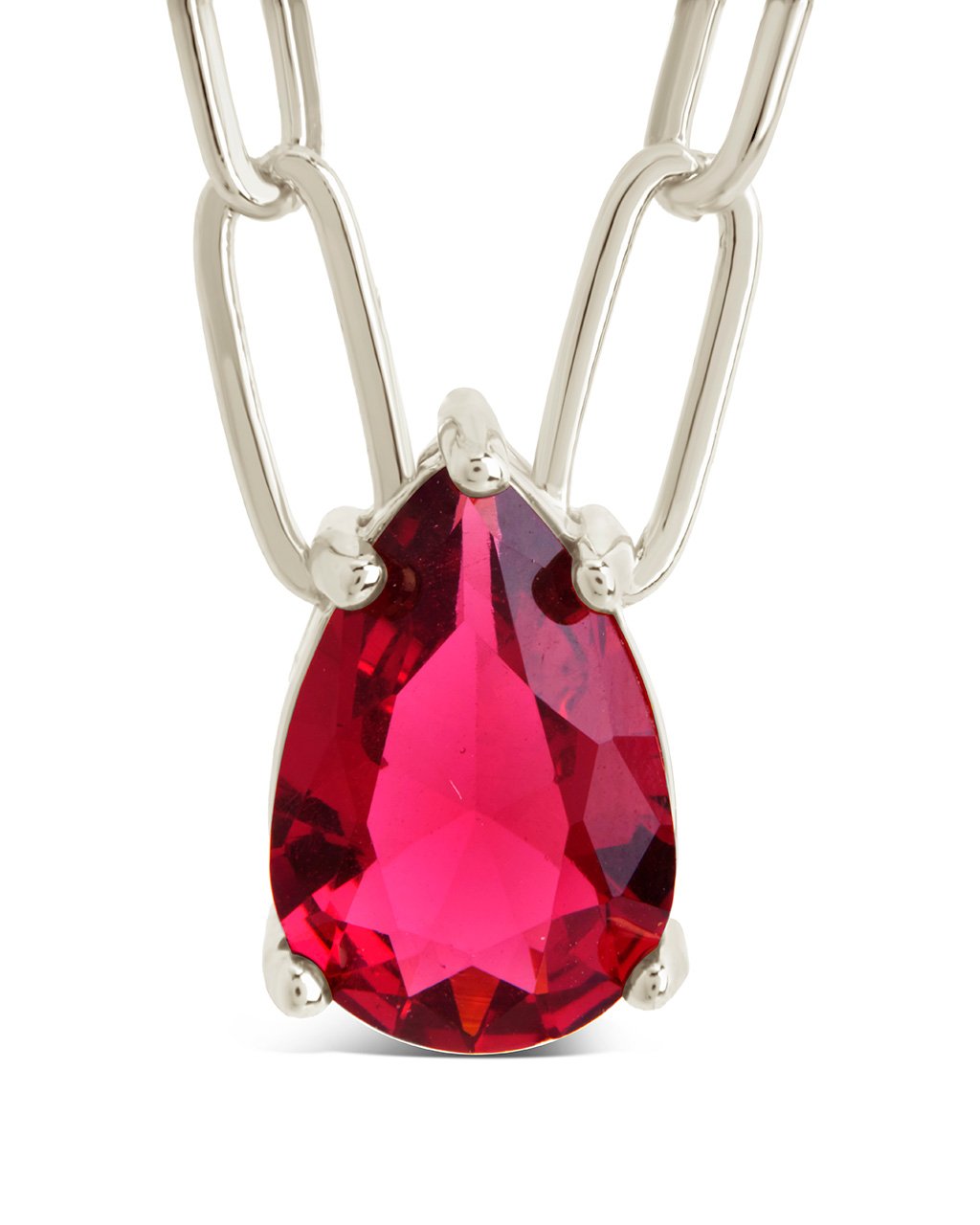 Kay Outlet Lab-Created Ruby & White Lab-Created Sapphire Teardrop Necklace  Sterling Silver 18