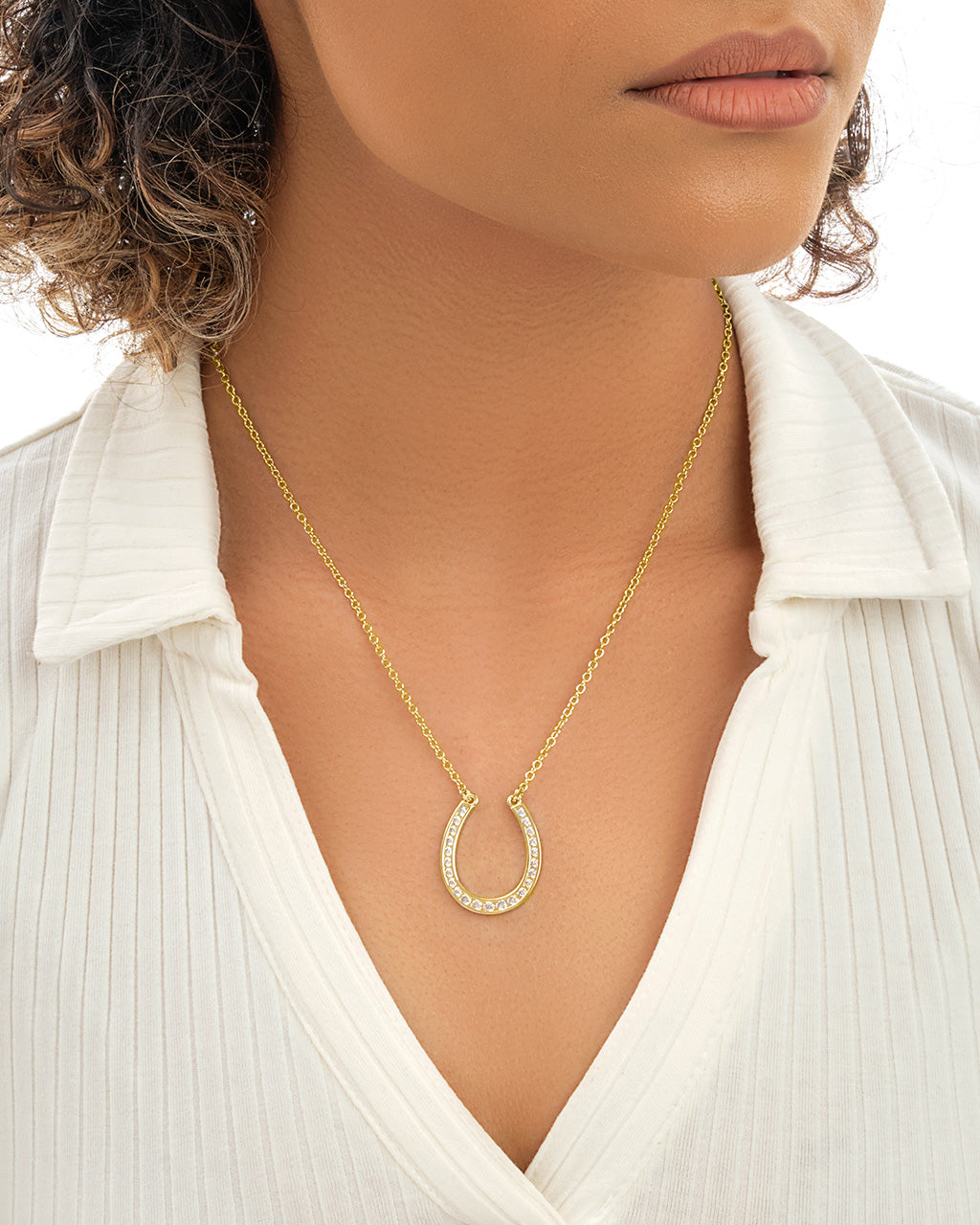 Large gold deals horseshoe necklace