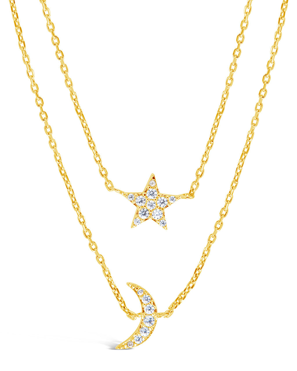 Layered moon deals and stars necklace