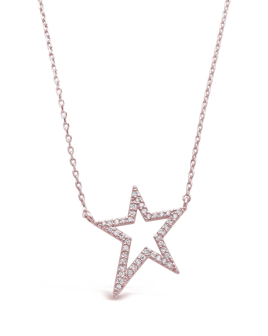 Sterling Silver CZ Star Necklace