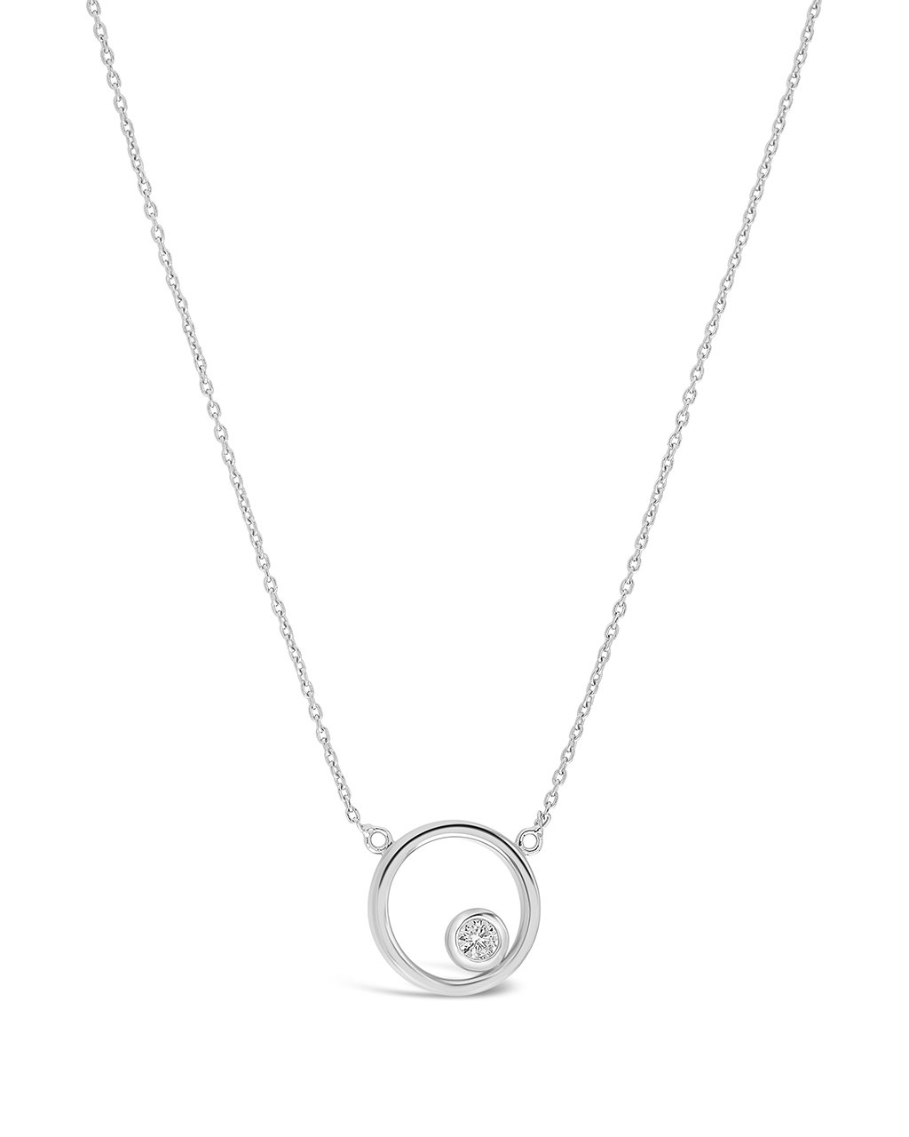 Extra Large Sterling Silver 3 Initials Circle Monogram Pendant Necklace  Jewelry 2 1/2 inch SM47